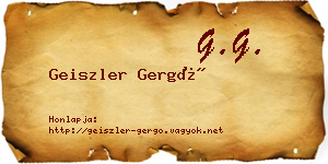 Geiszler Gergő névjegykártya